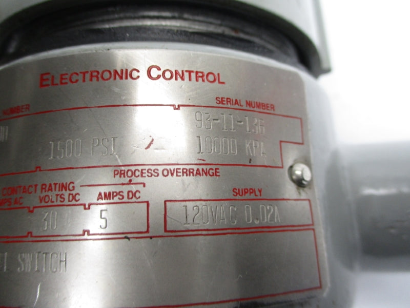 SOR 651K7-BA012-T2-C3A-0D 250VAC 5A 1500PSI 1" UNMP