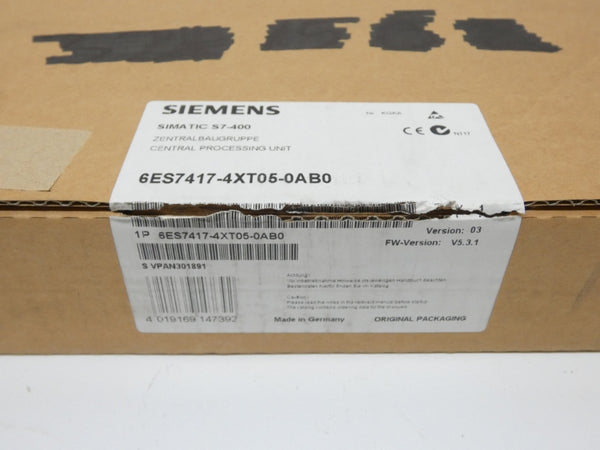 SIEMENS 6ES7417-4XT05-0AB0 F/W 5.3.1 S/W 03 NSMP