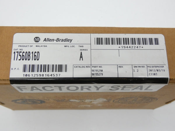 INDUSTRIAL SPARE PART 1756-OB16D SER. A F/W 3.2 DATE: 2012 NSFS