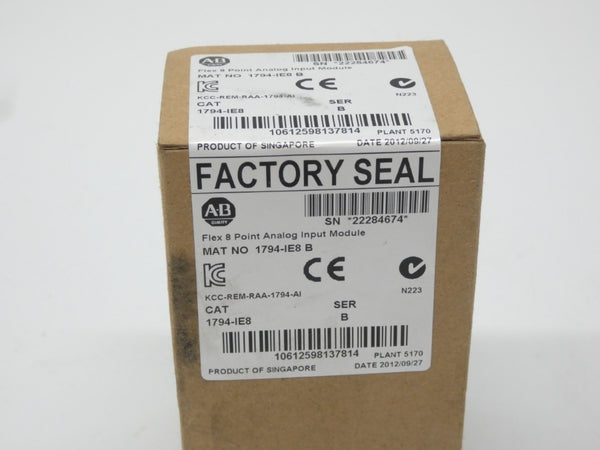 INDUSTRIAL SPARE PART 1794-IE8 SER. B DATE: 2012 NSFS