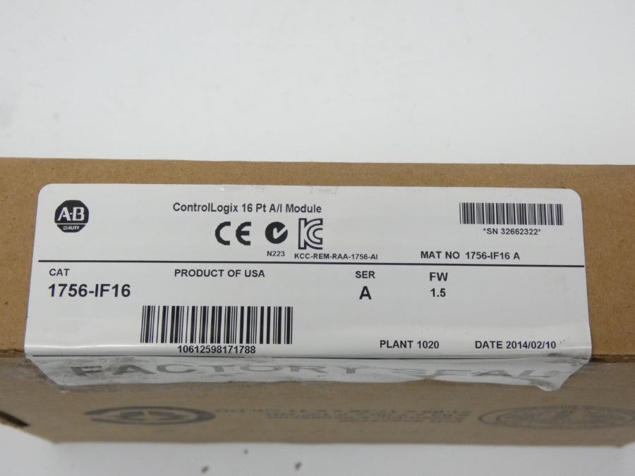 INDUSTRIAL SPARE PART 1756-IF16 SER. A F/W 1.5 DATE: 2014 NSFS