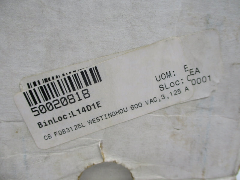 CUTLER HAMMER FDB3125 600V 125A NSNP