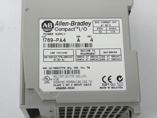 INDUSTRIAL SPARE PART 1769-PA4 SER. A REV. 4 85-132VAC 40A NSNP