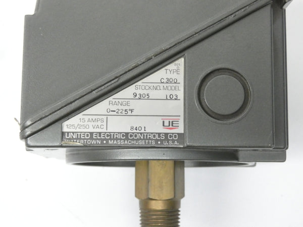 UNITED ELECTRIC C3009305103 125/250VAC 15A 0-225F NSNP