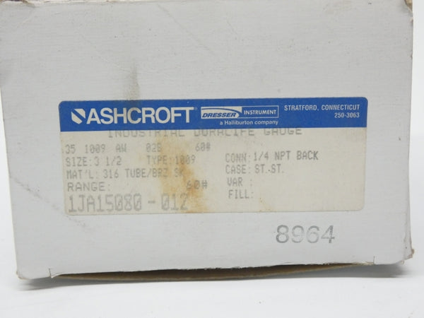ASHCROFT 351009AW02B60# 1/4" NSMP