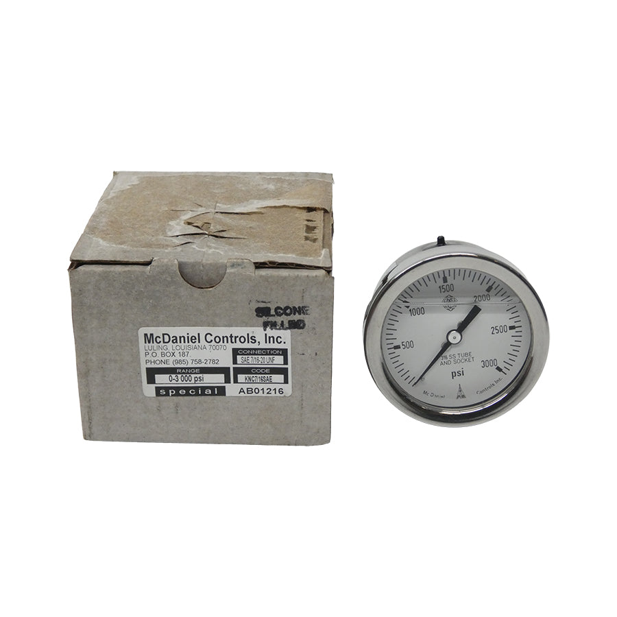 MCDANIEL CONTROLS KNC7/16SAE AB01216 0-3000PSI NSMP