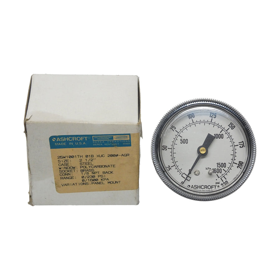 ASHCROFT 25W1001TH01BXUC200#-AGR 0/230PSI 2-1/2" NSMP