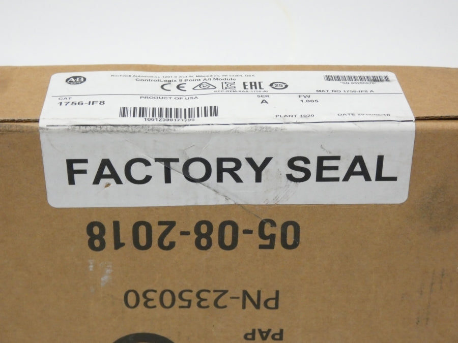INDUSTRIAL SPARE PART 1756-IF8 SER. A F/W 1.005 DATE: 2018 NSFS