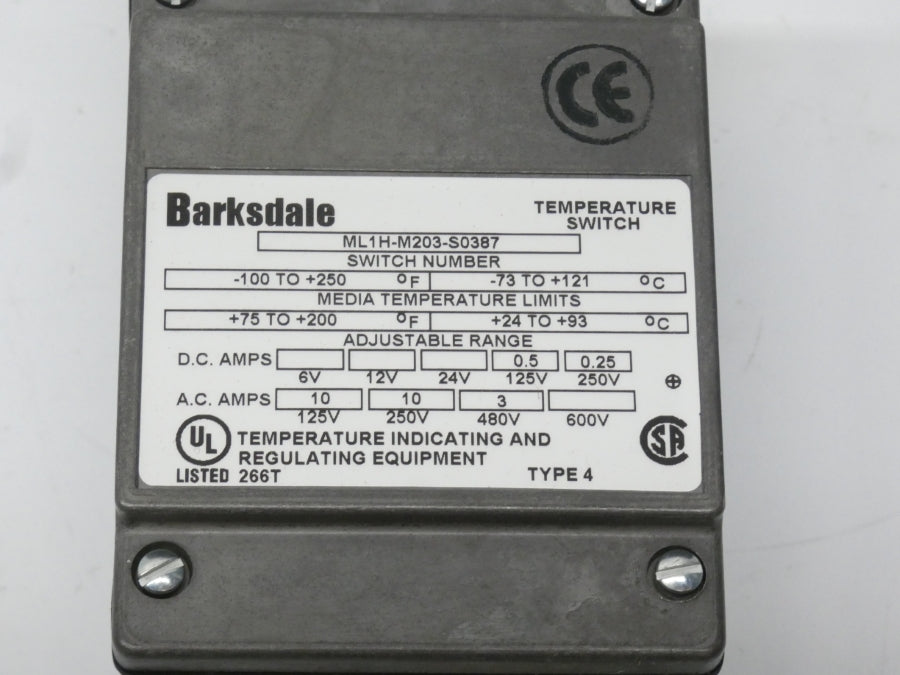 BARKSDALE ML1H-M203-S0387 480V 10A NSMP