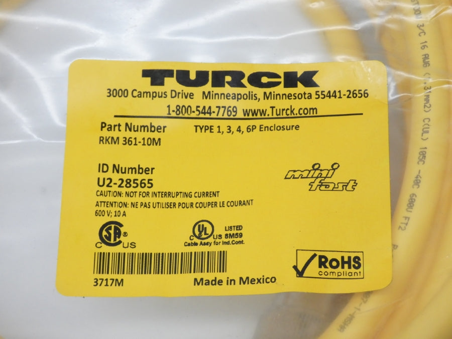 TURCK RKM361-10M U2-28565 600V 10A NSMP
