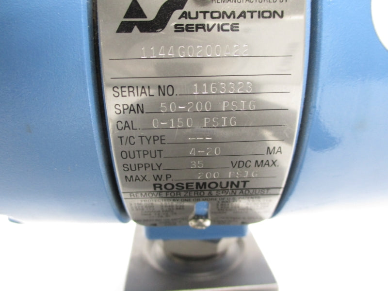 ROSEMOUNT 1144G0200A22 35VDC 200PSI 3/4" NSNP