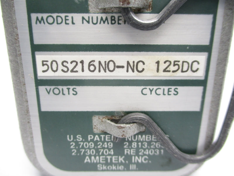 AMETEK 50S216NO-NC 125DC UNMP