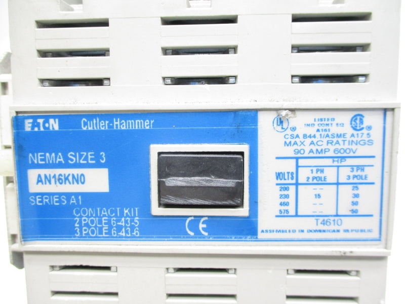 CUTLER HAMMER AN16KN0 SER. A1 110/120V 90A UNMP