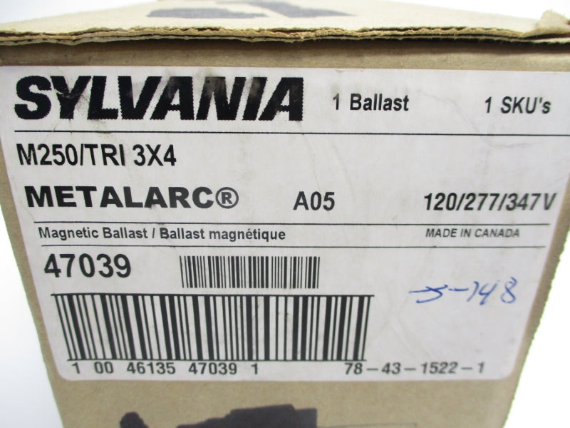 SYLVANIA M250/TRI3X4 120/277/347V 2.50/1.10/0.90A NSMP