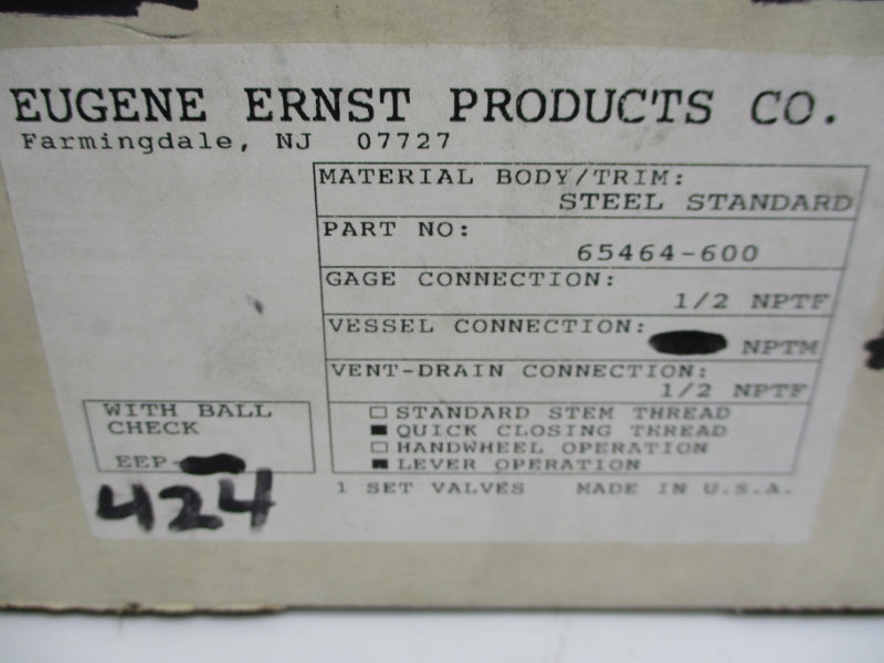 EUGENE ERNST 65464-600 1/2" UNMP