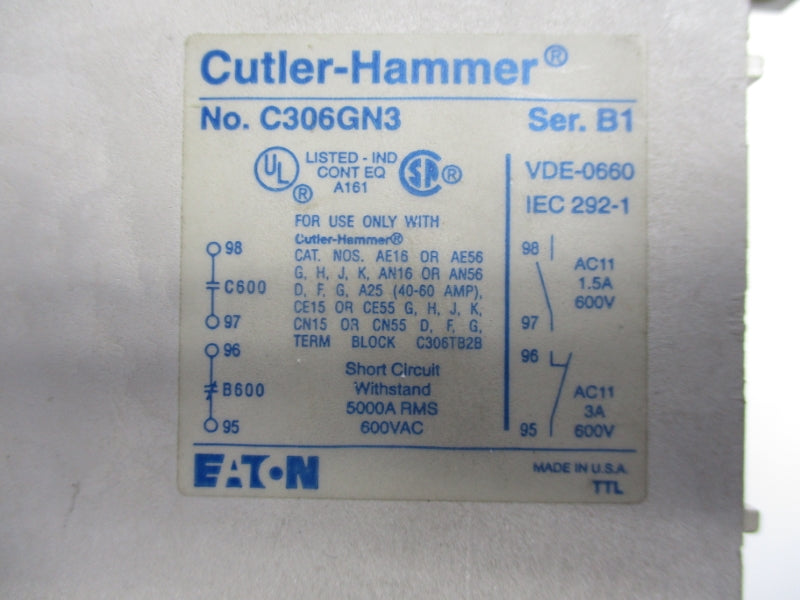 CUTLER HAMMER AN16DNO SER. B1 110/120V 27A UNMP