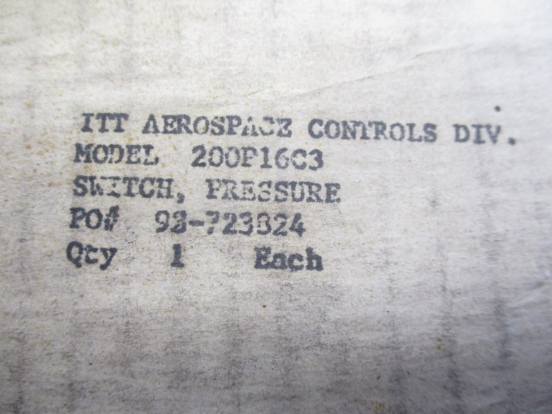 ITT 200P16C3 480VAC 15A 500-3000PSI NSMP