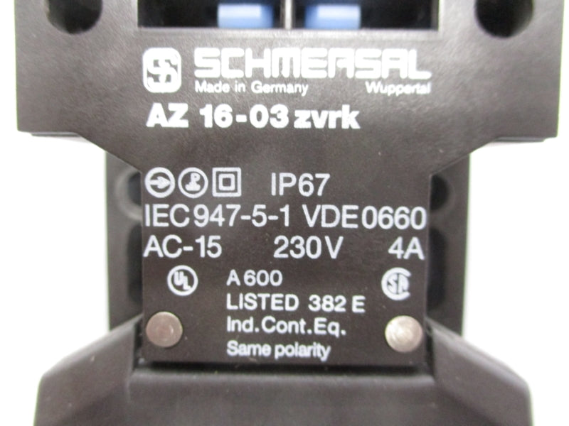 SCHMERSAL AZ16-03ZVRK 230V 4A (NO KEY) NSNP