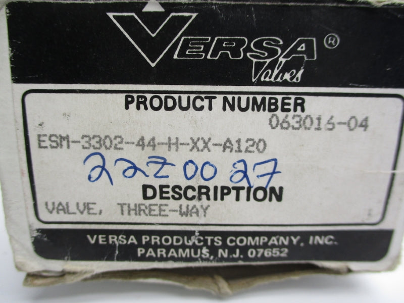VERSA VALVES ESM-3302-44-H-XX-A120 100 PSI NSMP