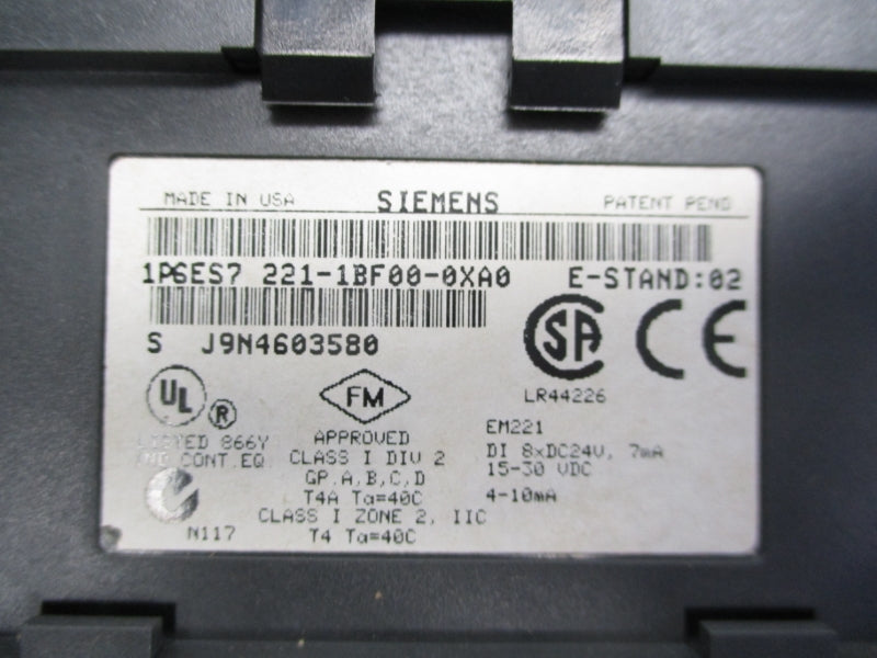 SIEMENS 6ES7221-1BF00-0XA0 24VDC NSMP