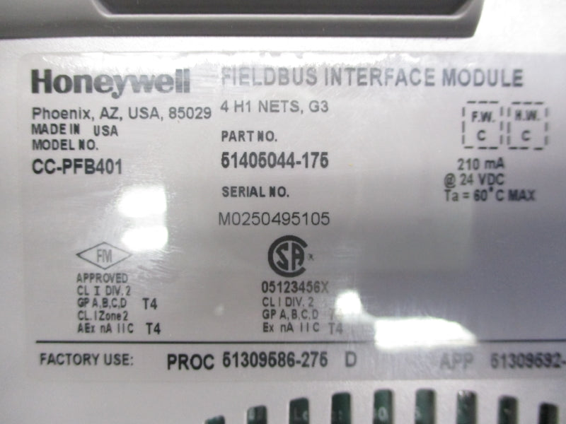 HONEYWELL CC-PFB401 51405044-175 24VDC F/W C NUPI