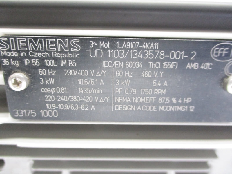 SIEMENS 1LA9107-4KA11 380-420V 10.9A NSNP