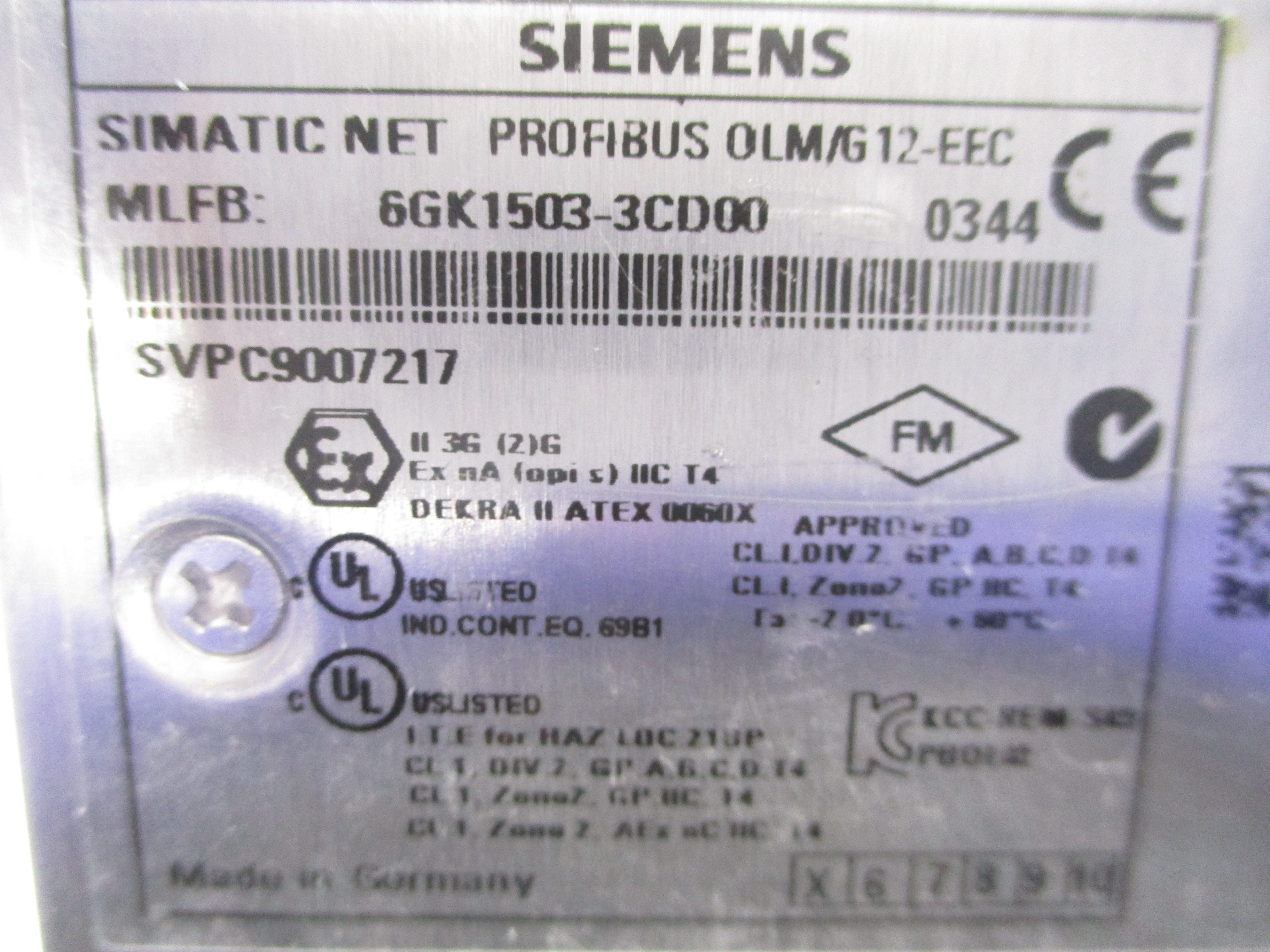 SIEMENS 6GK1503-3CD00 (AS PICTURED) NSNP