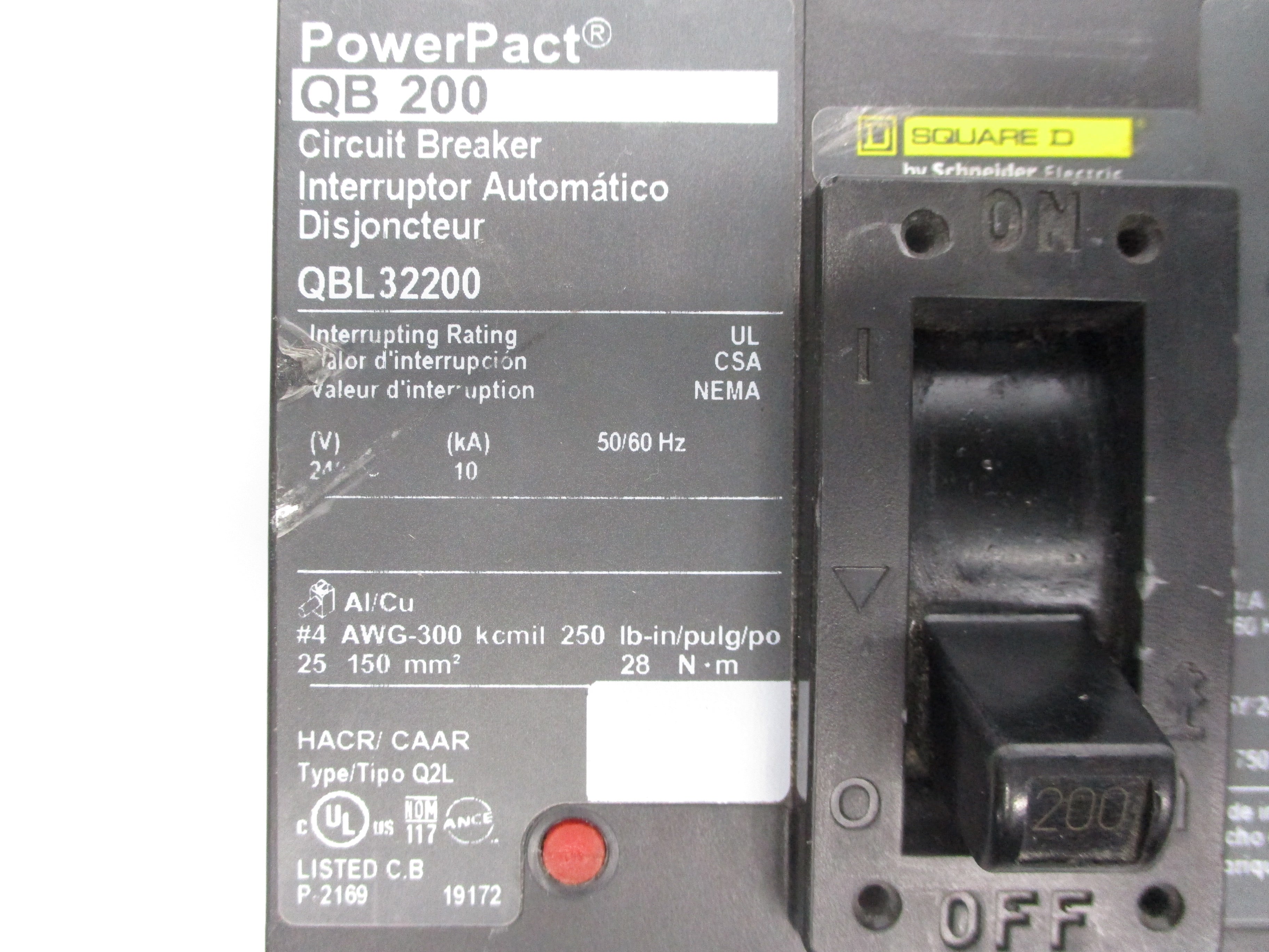 SQUARE D QBL32200 240V 200A (AS PICTURED) UNMP