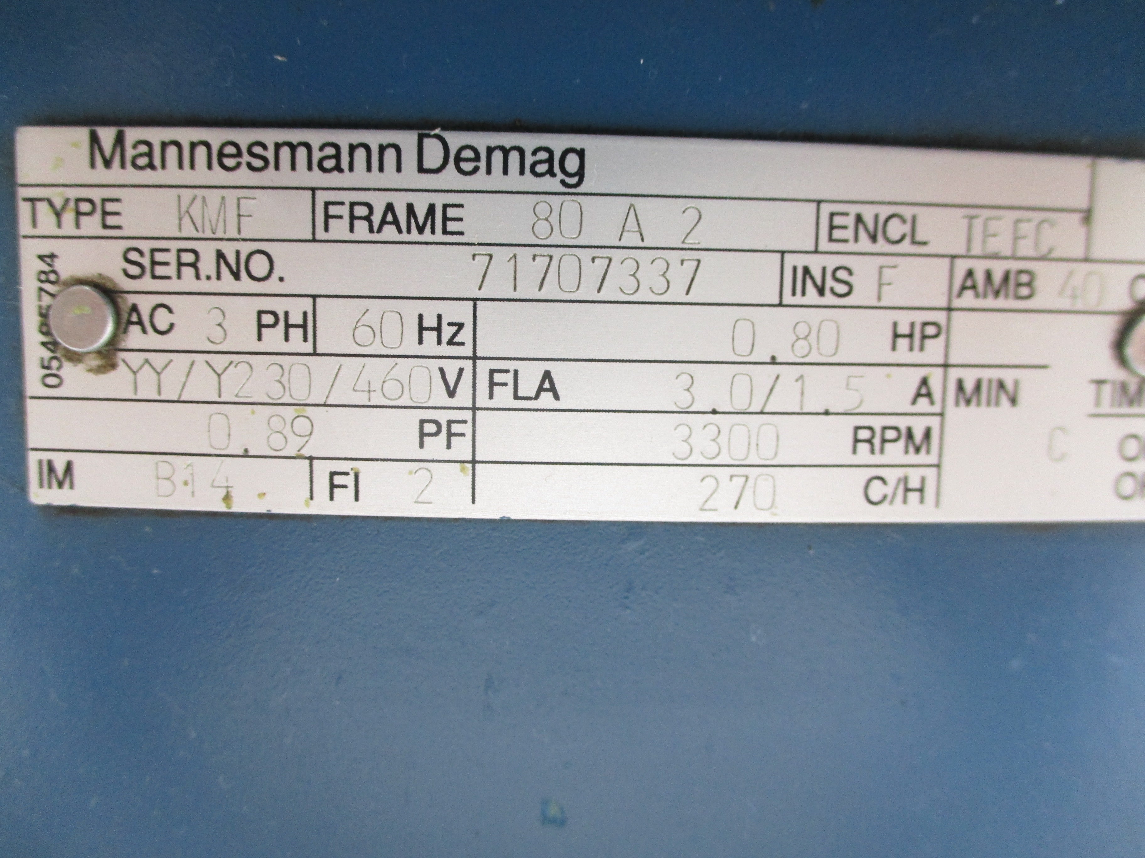 DEMAG AFM04-D-M01-30-1 460V 3.0/1.5A UNMP