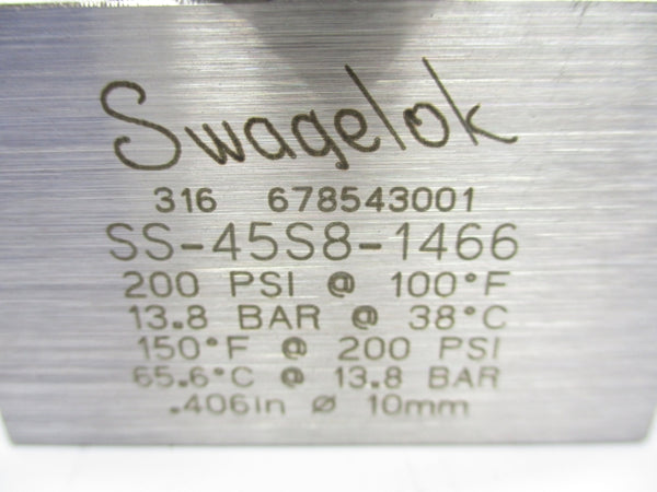 SWAGELOK SS-45S8-1466 200PSI NSNP
