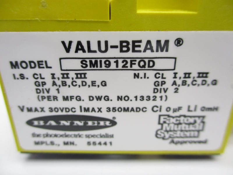 BANNER ENGINEERING SM1912FQD MBCC-312 30VDC (AS PICTURED) NSNP
