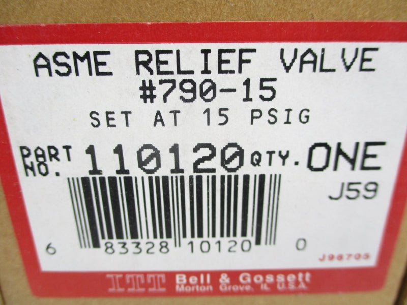 BELL & GOSSETT 790-15 110120 15PSI 3/4" NSMP