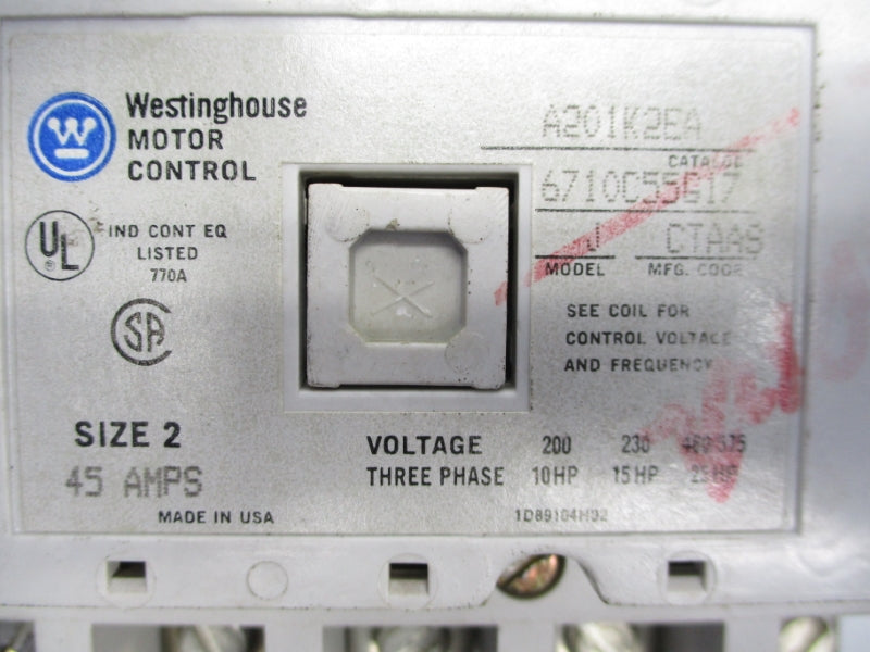 WESTINGHOUSE A201K2EA 120V 45A NSNP