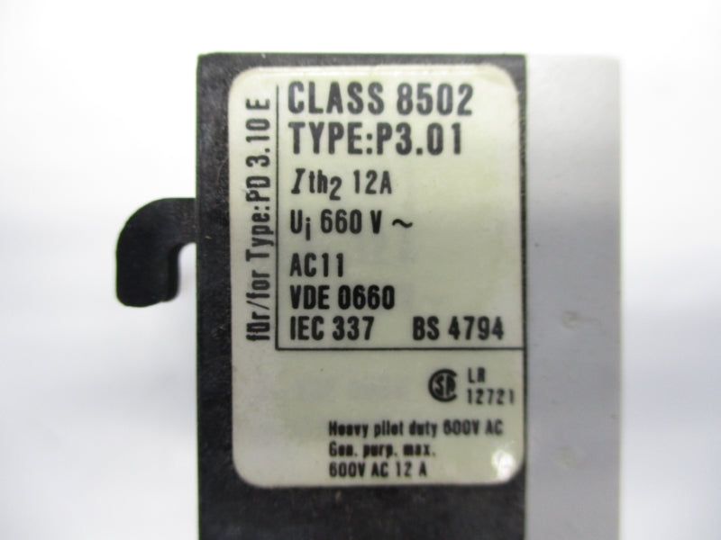 SQUARE D 8502P3.01 660V 12A NSNP