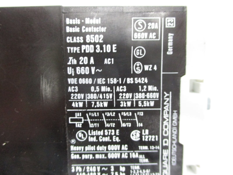 SQUARE D 8502-PDD3.10E 24V 20A NSNP