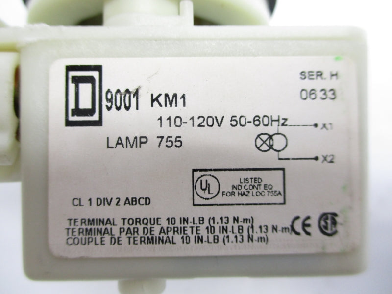 SQUARE D 9001KM1G SER. H 110-120V NSNP