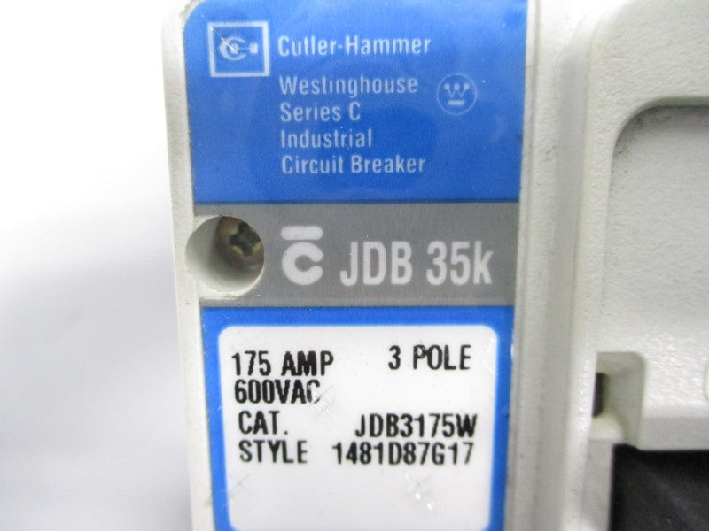 CUTLER HAMMER JDB3175W SER. C 600VAC 175A UNMP
