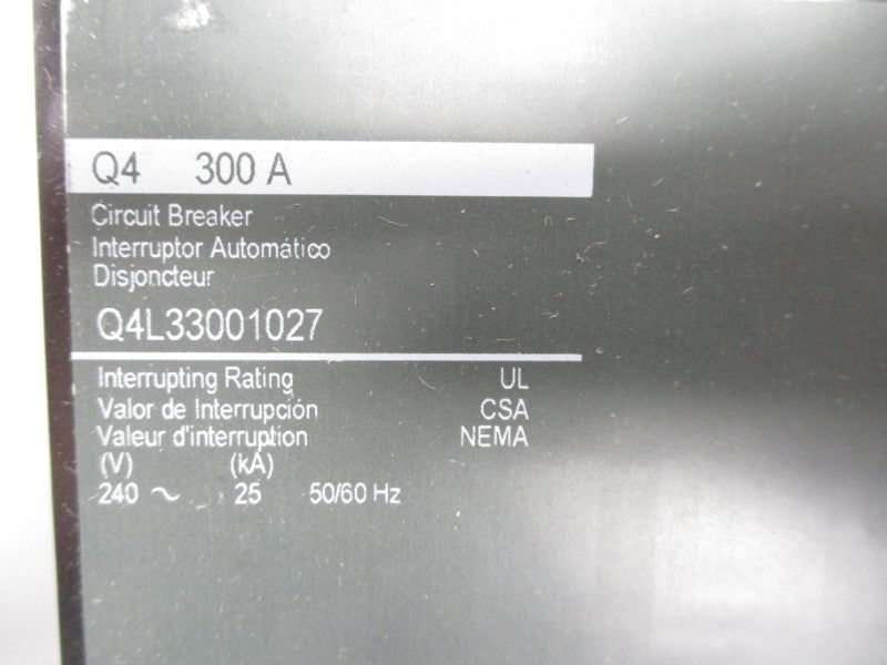 SQUARE D Q4L33001027 SER. S4 250V 300A NSMP