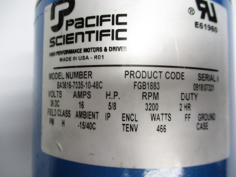 PACIFIC SCIENTIFIC BA3616-7035-10-48C 36VDC 16A NSNP