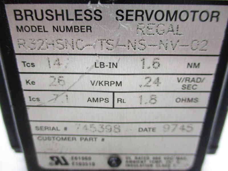 PACIFIC SCIENTIFIC R32HSNC-TS-NS-NV-02 26V 7.1A UNMP