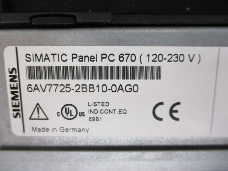 SIEMENS 6AV7725-2BB10-0AG0 120-230V 15" NSNP