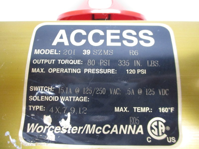 WORCESTER MCCANNA 20I39SZMSR6 125/250VAC 15.1A 120PSI NSNP