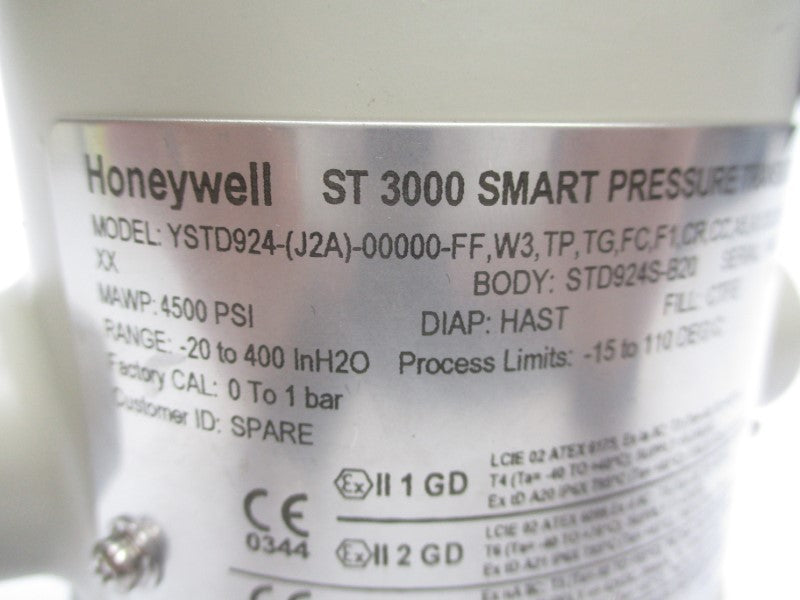HONEYWELL YSTD924-(J2A)-00000-FF,W3,TP -20-400PSI NSMP