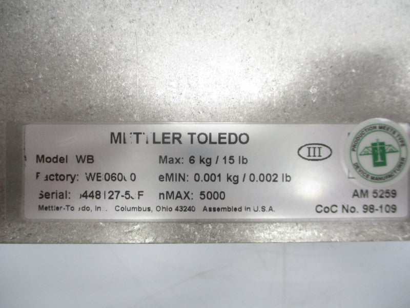 METTLER TOLEDO WB06000 NSMP