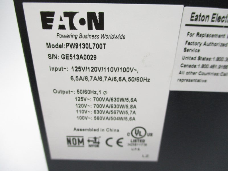 EATON PW9130L700T 120V 6.7A NSMP