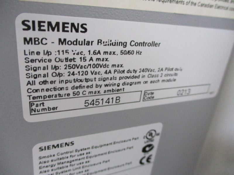 SIEMENS 545141B 115VAC 1.6A (AS PICTURED) NSMP
