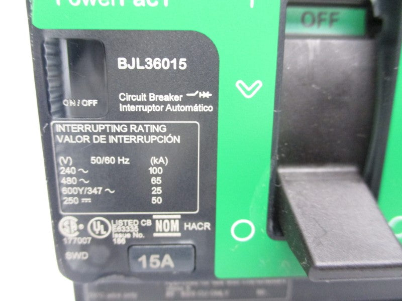 SQUARE D BJL36015 480V 15A (AS PICTURED) NSNP