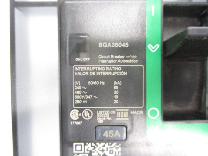 SQUARE D BGA36045 480V 45A (GREEN) NSNP