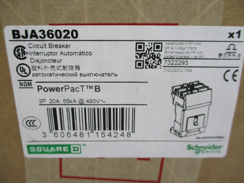 SQUARE D BJA36020 480V 20A (GREEN) NSMP