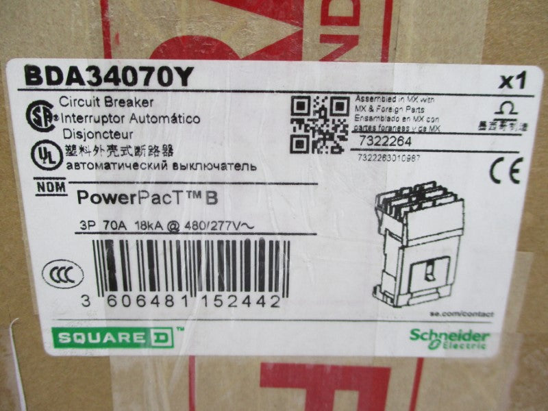 SQUARE D BDA34070Y 277V 70A (GREEN) NSMP